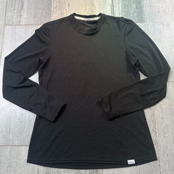 Patagonia Capilene 2 Long Sleeve Base Layer Shirt Black Size Medium - Picture 1 of 8